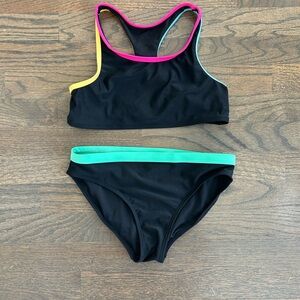 Wonder Nation Black Bikini with Green Trim